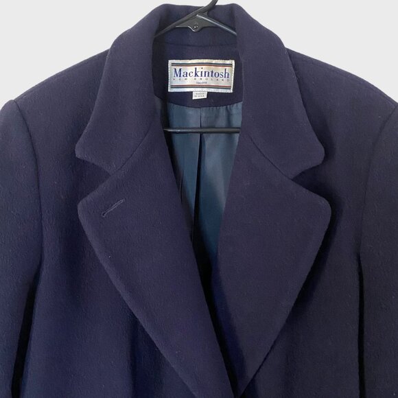 Vintage Mackintosh Double-Breasted 100% Wool Peacoat Navy Blue Women's Size 10 - Picture 5 of 12